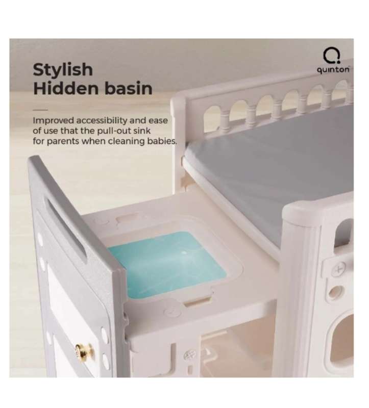 Multi-functional Pull-out Diaper Changing Table with Telescopic Shelves