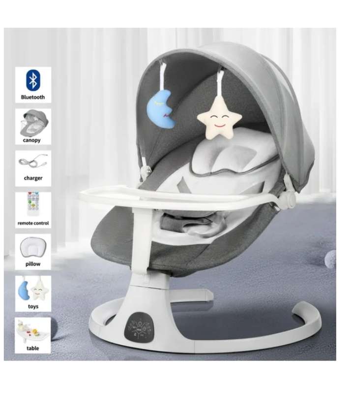 3 in 1 Smart Electric Baby Swing Chair - Grey