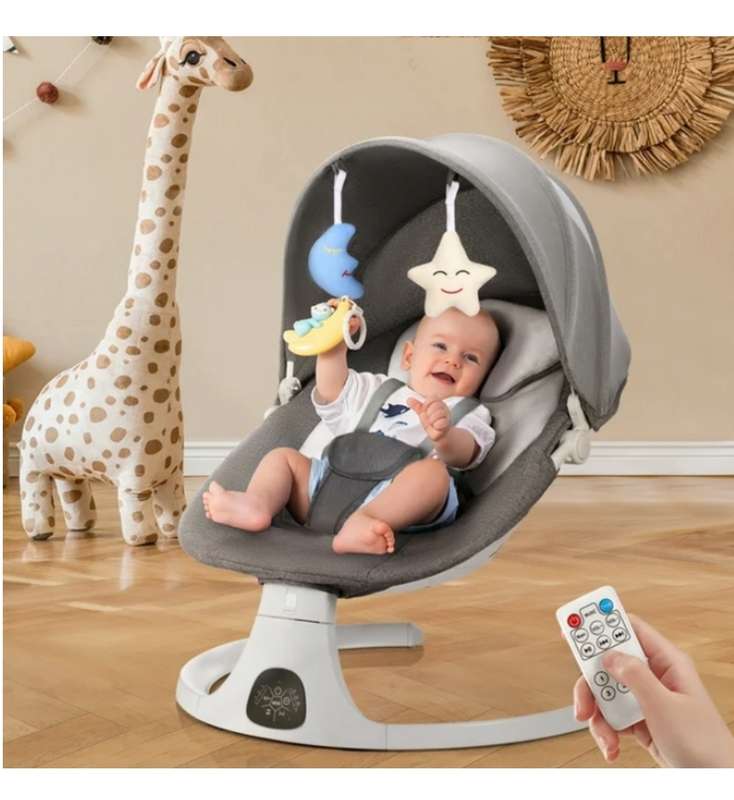 3 in 1 Smart Electric Baby Swing Chair - Grey