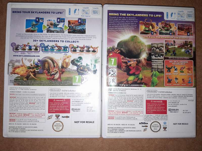 2xNintendo Wii Games - Skylanders Game Bundle - Giants & Spyro's Adventure