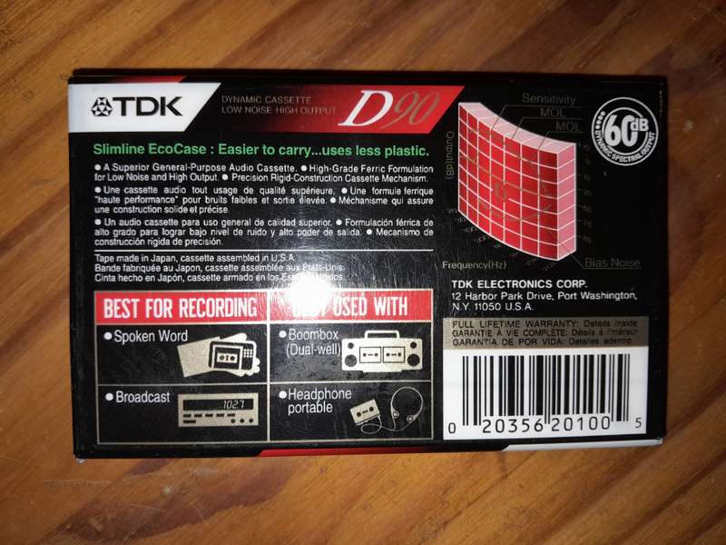 VINTAGE NEW TDK D90 Blank Audio Cassette Tape New and Sealed