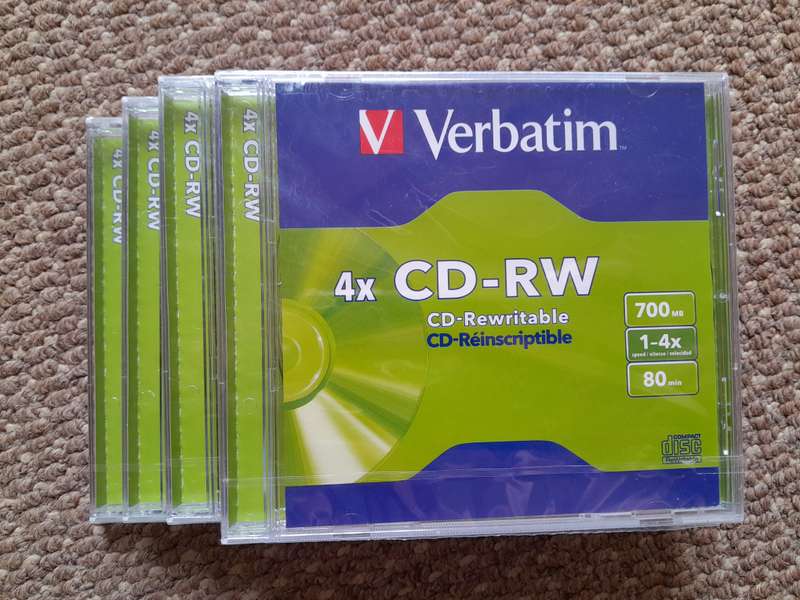 4x Verbatim CD Rewritable (CD-RW) 700MB 80min Sealed Bundle