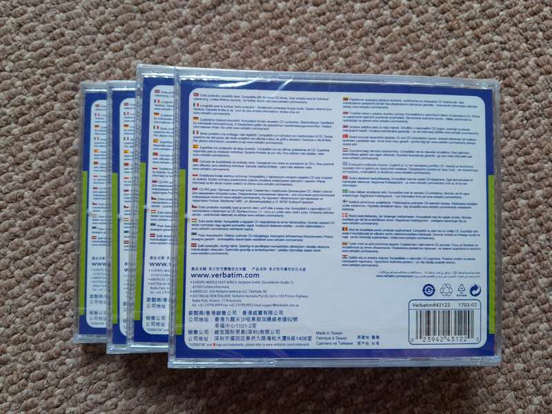 4x Verbatim CD Rewritable (CD-RW) 700MB 80min Sealed Bundle