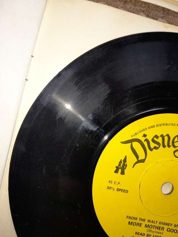 Walt Disney - Disneyland Record and Book Bundle - Treasure Island & More Mother Goose LPs