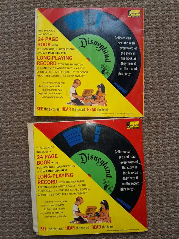 Walt Disney - Disneyland Record and Book Bundle - Treasure Island & More Mother Goose LPs