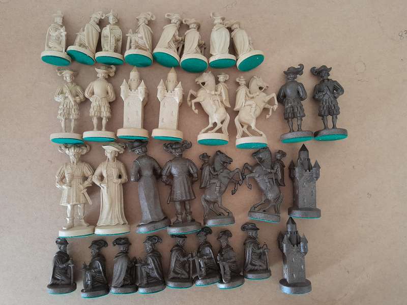 Vintage Character Chess Game Pieces (Western Germany)