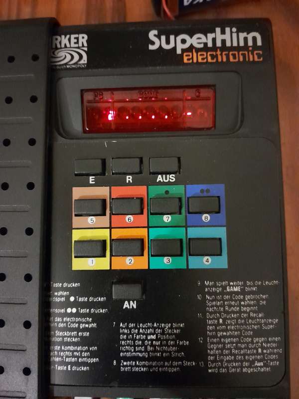 1978 Mastermind Electronic (Parker SuperHim Electronic) - Tested & Working! (German Instructions)