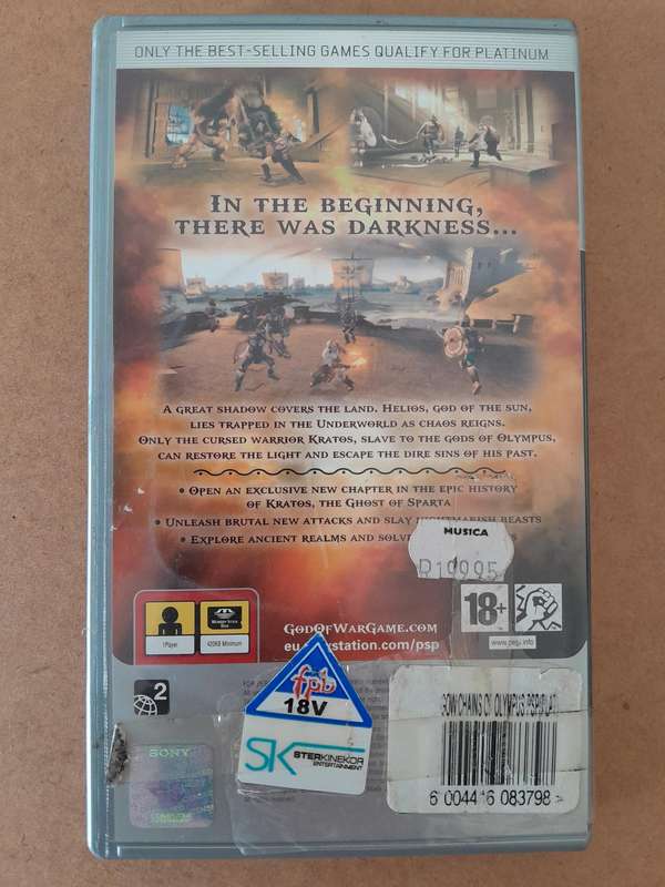 God of War: Chains Of Olympus Cover ONLY (PSP, Playstation Portable)