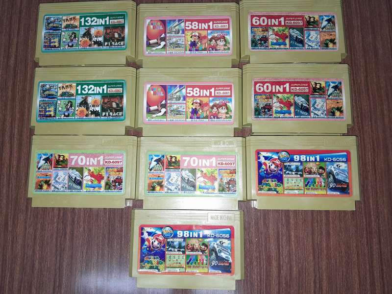 10x8-bit TV Game Cartridge Bundle