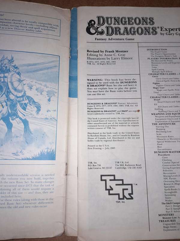 Dungeons & Dragons (D&D) Expert Rulebook