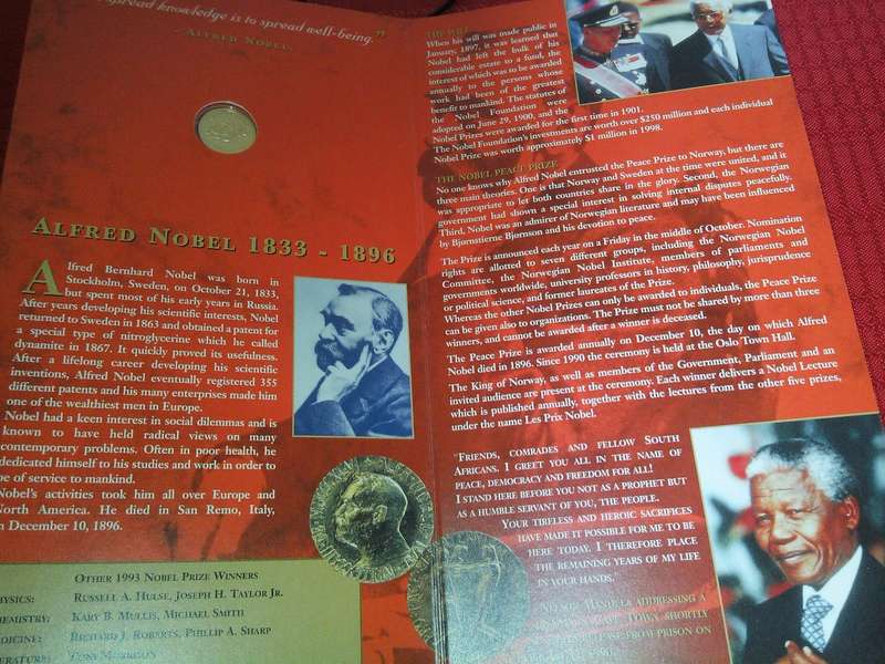 1/10oz Gold Proof Nelson Mandela Commemorative Medal coin (Red cover)