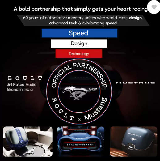 Boult Mustang Torq with 50 Hrs Battery, App Support, 4 Mic ENC, Breathable LEDs, 5.4v Bluetooth