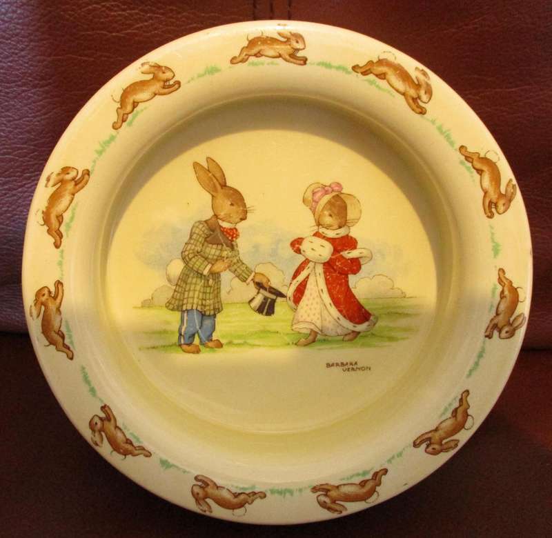 WOW! Signed Royal Doulton Bunnykins Greetings Bowl!