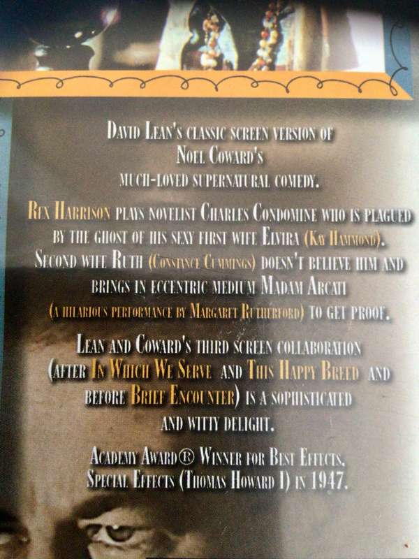 Blithe Spirit DVD Movie, Rex Harrison, Margaret Rutherford