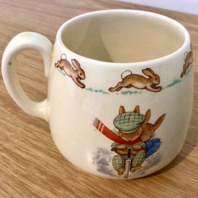 WOW Vintage Signed Royal Doulton Bunnykins Mug Dancing Scene!
