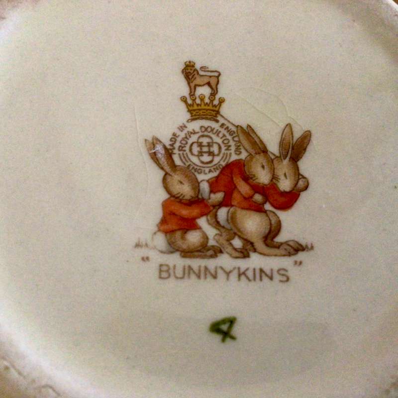 WOW Vintage Signed Royal Doulton Bunnykins Mug Train Scene!