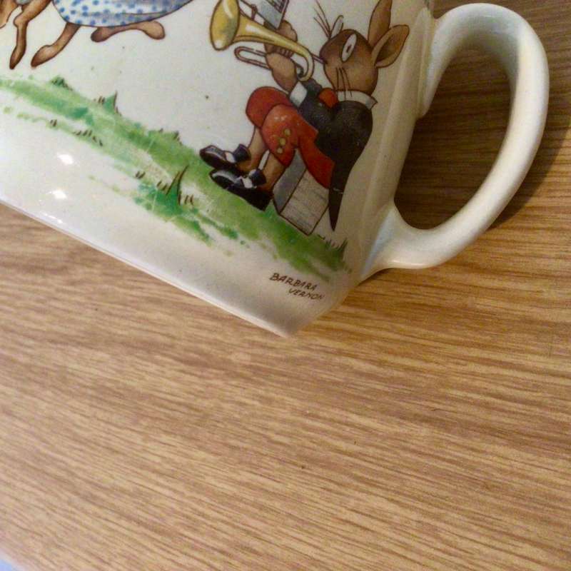 WOW Vintage Signed Royal Doulton Bunnykins Mug Dancing Scene!