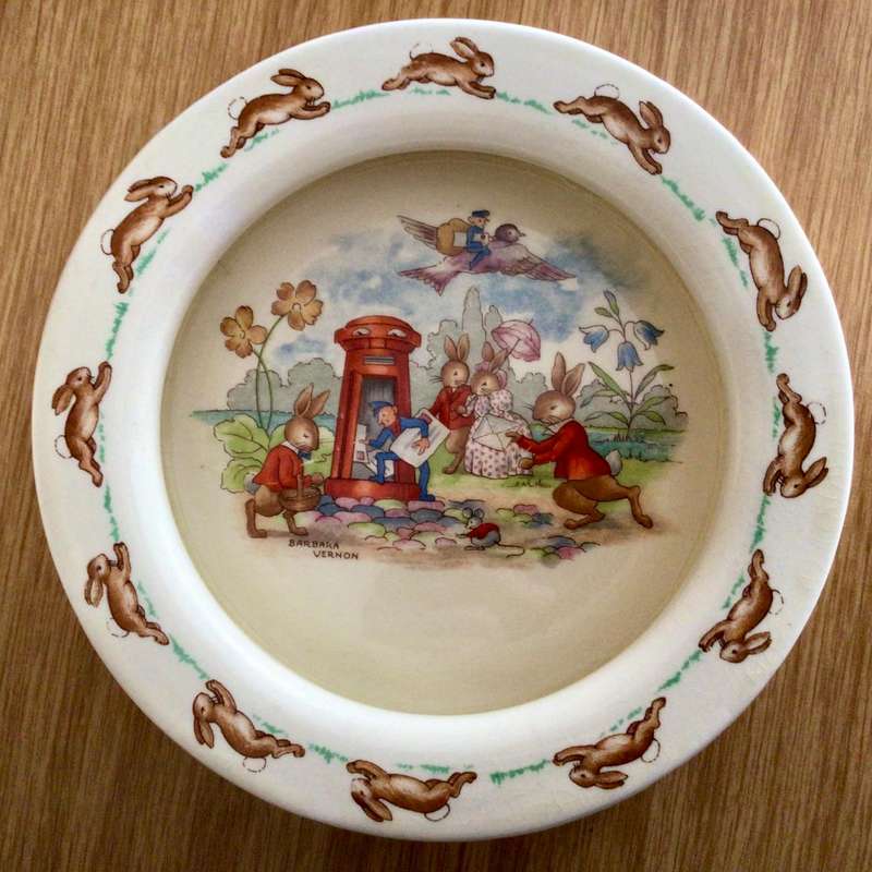 WOW! Signed Royal Doulton Bunnykins Letterbox Bowl!