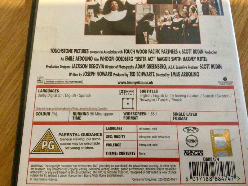 SISTER ACT movie DVD starring Whoopie Goldberg Maggie Smith