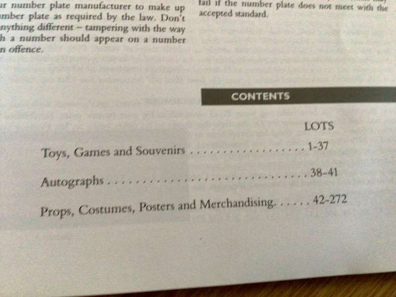 James Bond Movie Memorabilia Auction Catalogue Christies, Sept 1998
