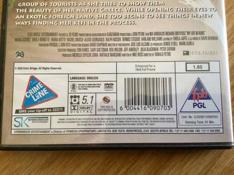 MY LIFE IN RUINS movie DVD starring Nia Vardalos, Richard Dreyfuss