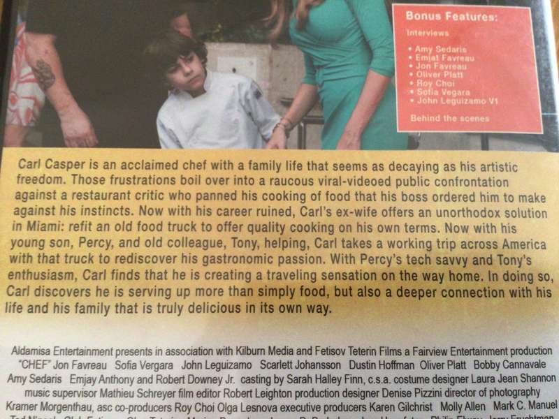 CHEF DVD movie Jon Favreau, Scarlett Johansson