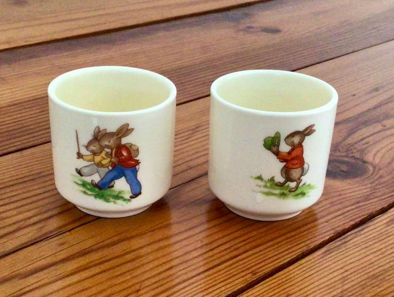 TWO BUNNYKINS EGG CUPS BY ROYAL DOULTON