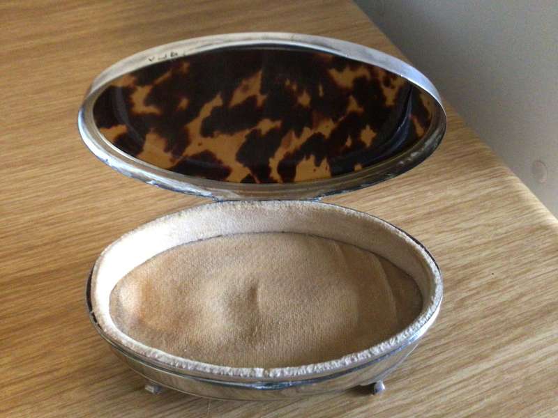 Beautiful Mappin and Webb Sterling Silver Tortoiseshell Jewellery Box Birmingham 1924