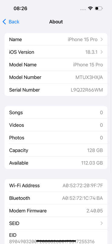 iPhone 15 Pro 128GB Natural Titanium