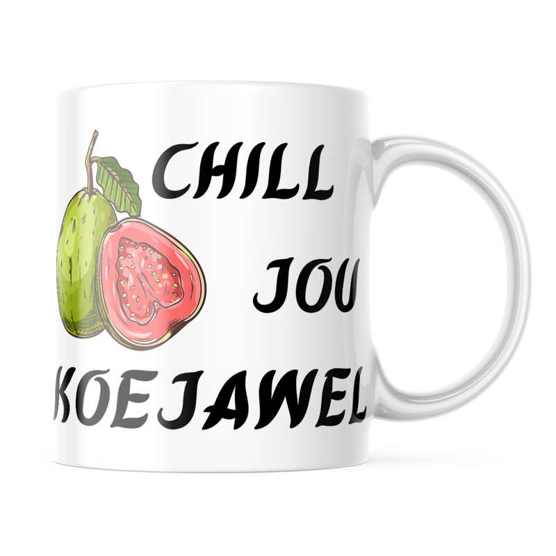 Printed White Ceramic Mug: Chill