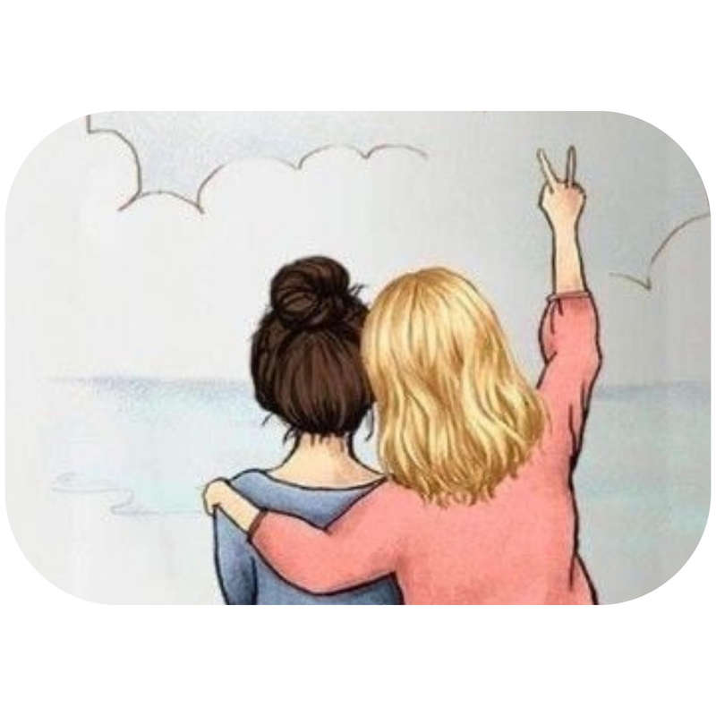 Printed Mouse Pad: Friends Cloud Watching