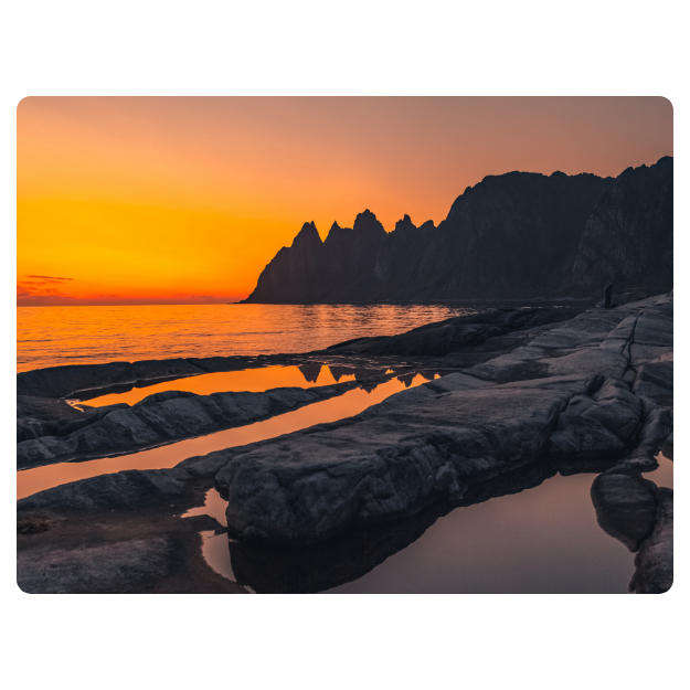 Printed Mouse Pad: Sunset over Ocean