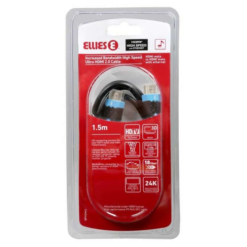 Ellies HDMI 2.0 High Speed Ultra Cable 1.5Meter
