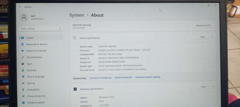 i5 8th Gen DELL LATITUDE E5490 BEAST LAPTOP