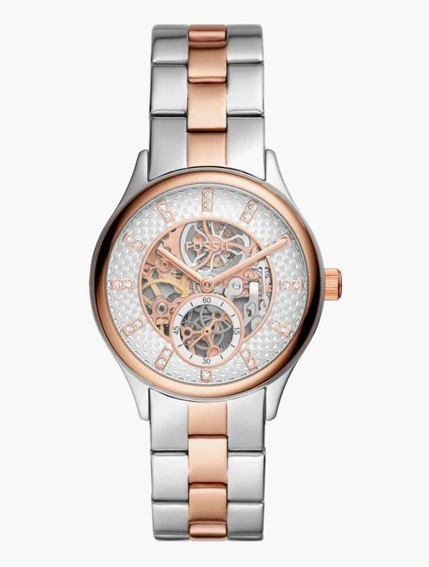Fossil Modern Sophisticate Silver and Rose Gold Stainless Steel Watch