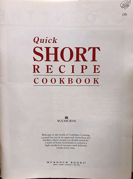 Quick short recipe cookbook