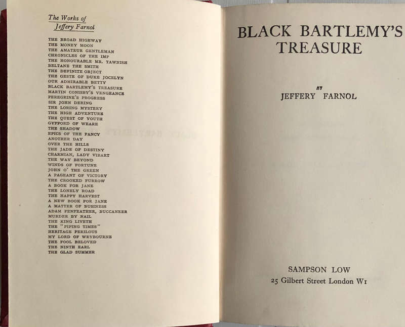 Black Bartlemys Treasure - Jeffery Farnol
