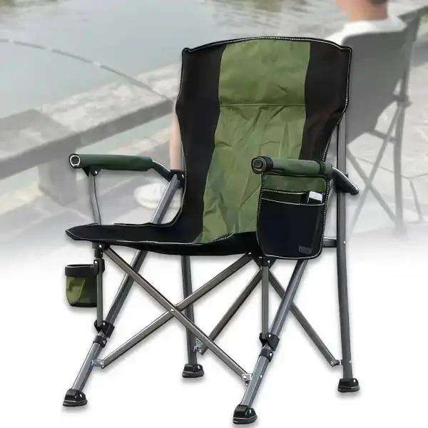 Outdoor Foldable Chair with Built-In Cup Holder