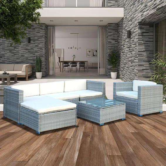 Alvio Rattan Set 5-Seater  Comfortable Outdoor Elegance