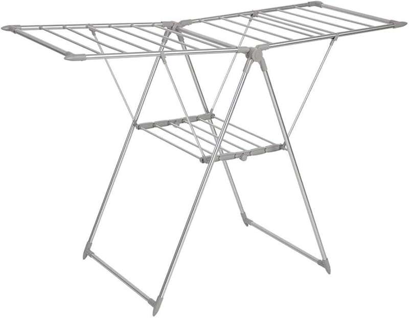 Foldable Laundry Drying Rack: Silver