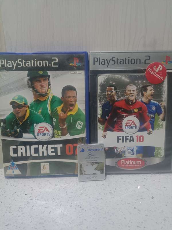 PS2 CRICKET 2007 AND FIFA 2010 FREE PS2 MEMORY CARD