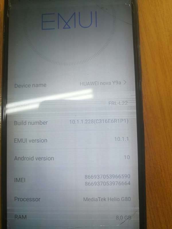 huawei y9a nova pop up selfie camera/8 gig ram /128gb on board /read carefully.
