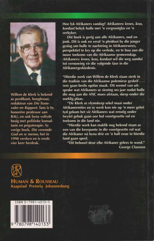 Afrikaners: Kroes, Kras en Kordaat - Willem De Klerk