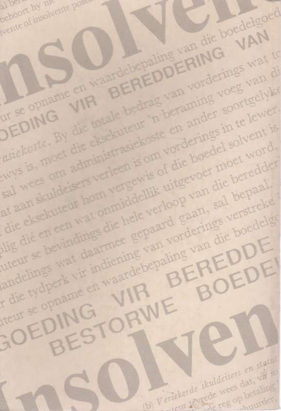 Bereddering van insolvente boedels - C.R. Graham, W. Abrie, R.G. Evans & B.H. Swart