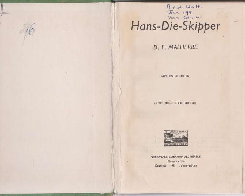 Hans - Die - Skipper - D.F. Malherbe