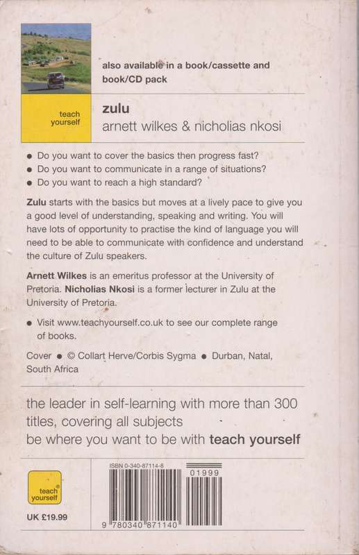 Teach yourself Zulu - Arnett Wilkes & Nicholias Nkosi