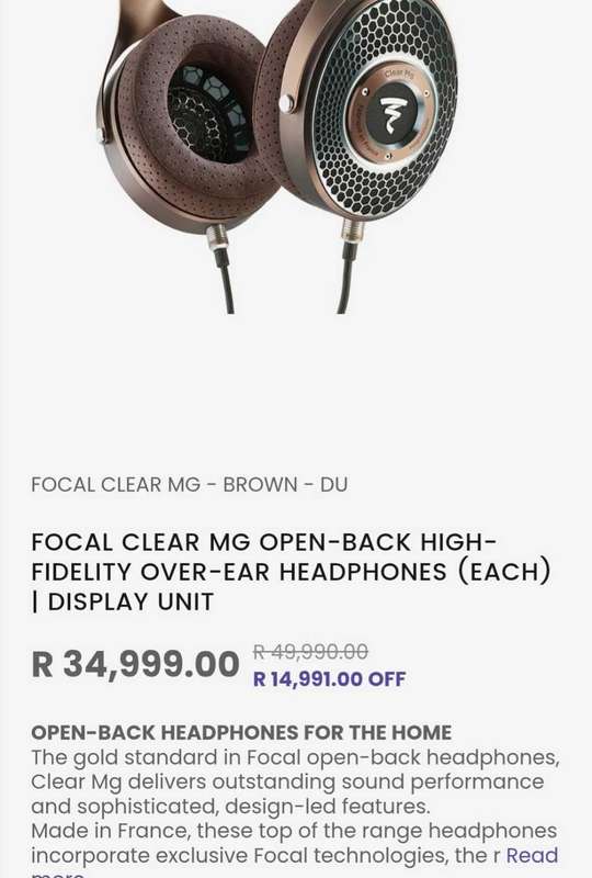 Focal Clear MG Open - Back High - Fidelity Over - Ear Headphones