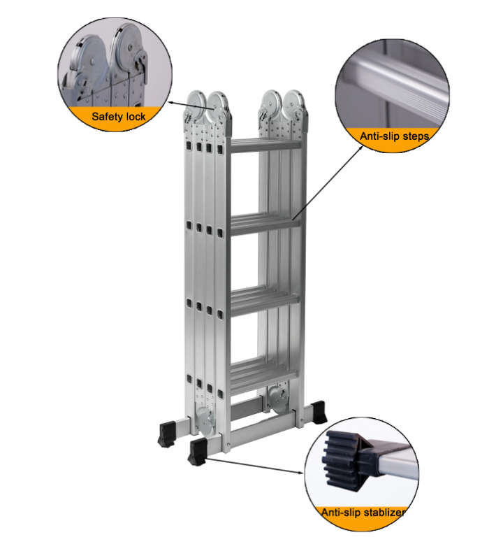 Multifunction Aluminum Alloy Adjustable Folding Ladder
