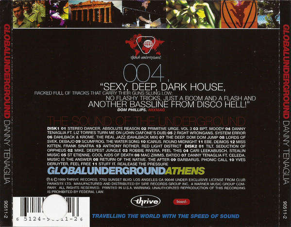 Danny Tenaglia - Global Underground 004: Danny Tenaglia - Athens (2xCD)