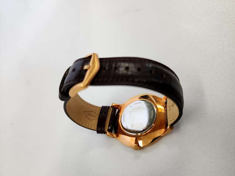 Fossil men's watch the Minimalist rosè in brown leather - preowned